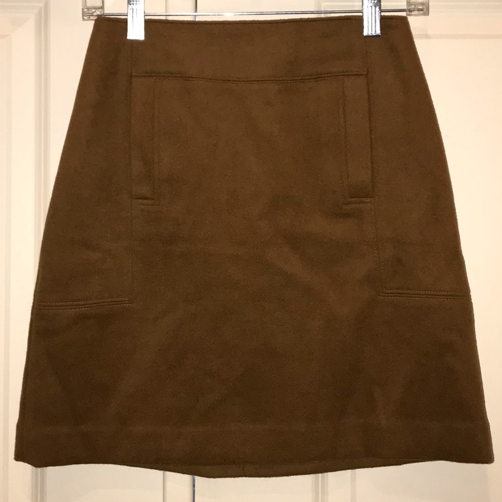 Loft Brown Wool Mini Skirt Size 2P